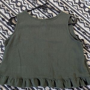 Amazon Green Ruffled Tank Top